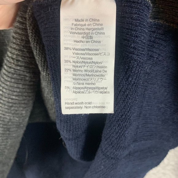 Madewell Kimball‎ Colorblock Women's Alpaca Wool Sweater Gray Navy Size S 8636 - Picture 5 of 8